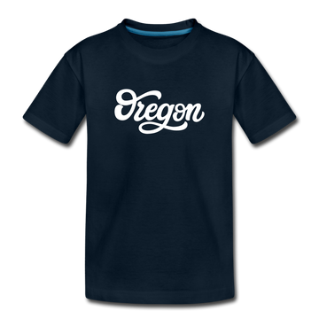 Oregon Toddler T-Shirt - Hand Lettered Oregon Toddler Tee - deep navy