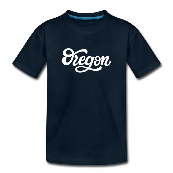 Oregon Toddler T-Shirt - Hand Lettered Oregon Toddler Tee - deep navy