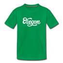 Oregon Toddler T-Shirt - Hand Lettered Oregon Toddler Tee - kelly green