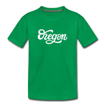 Oregon Toddler T-Shirt - Hand Lettered Oregon Toddler Tee - kelly green
