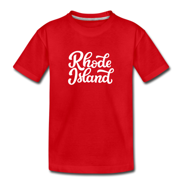 Rhode Island Toddler T-Shirt - Hand Lettered Rhode Island Toddler Tee - red