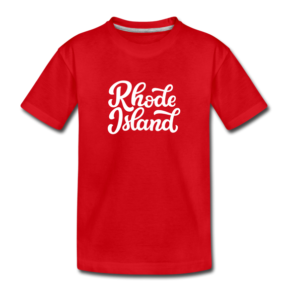 Rhode Island Toddler T-Shirt - Hand Lettered Rhode Island Toddler Tee - red