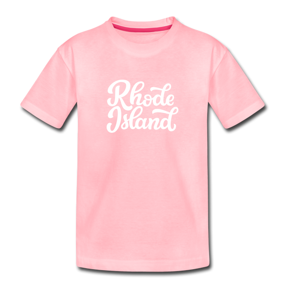 Rhode Island Toddler T-Shirt - Hand Lettered Rhode Island Toddler Tee - pink