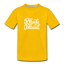Rhode Island Toddler T-Shirt - Hand Lettered Rhode Island Toddler Tee - sun yellow