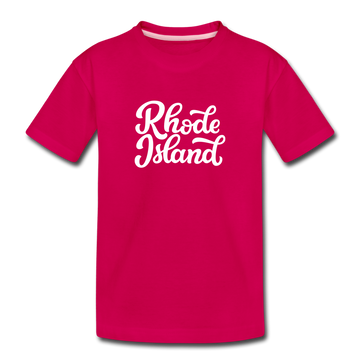 Rhode Island Toddler T-Shirt - Hand Lettered Rhode Island Toddler Tee - dark pink