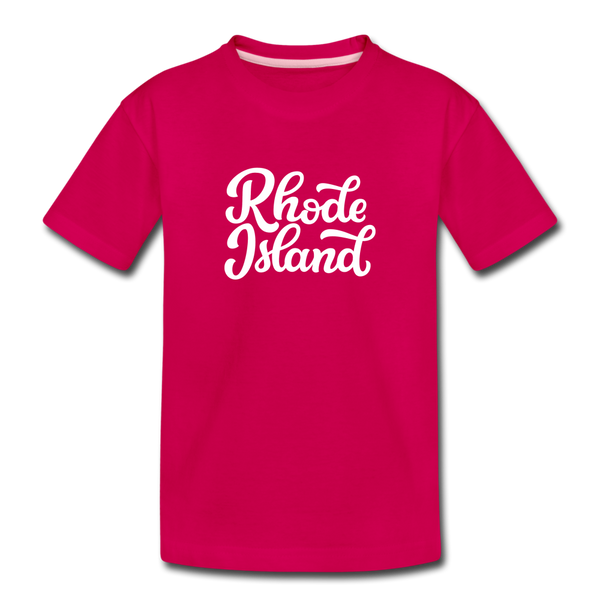 Rhode Island Toddler T-Shirt - Hand Lettered Rhode Island Toddler Tee - dark pink