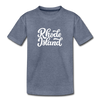 Rhode Island Toddler T-Shirt - Hand Lettered Rhode Island Toddler Tee - heather blue