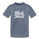 Rhode Island Toddler T-Shirt - Hand Lettered Rhode Island Toddler Tee - heather blue
