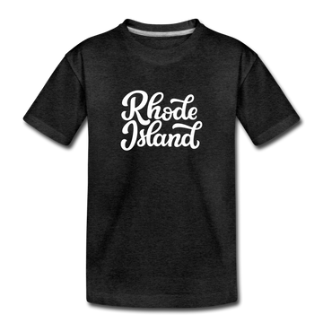Rhode Island Toddler T-Shirt - Hand Lettered Rhode Island Toddler Tee - charcoal gray