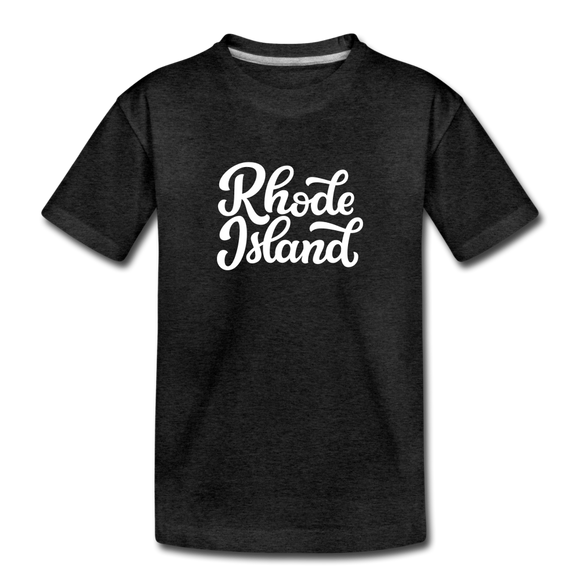 Rhode Island Toddler T-Shirt - Hand Lettered Rhode Island Toddler Tee - charcoal gray
