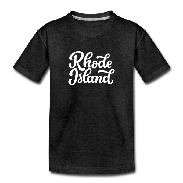 Rhode Island Toddler T-Shirt - Hand Lettered Rhode Island Toddler Tee - charcoal gray