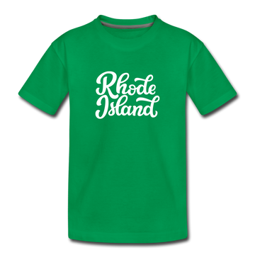 Rhode Island Toddler T-Shirt - Hand Lettered Rhode Island Toddler Tee - kelly green