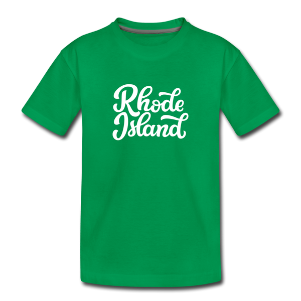Rhode Island Toddler T-Shirt - Hand Lettered Rhode Island Toddler Tee - kelly green
