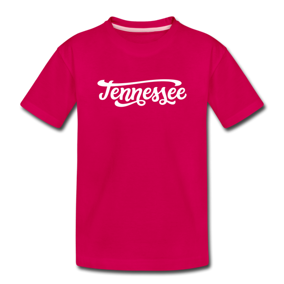 Tennessee Toddler T-Shirt - Hand Lettered Tennessee Toddler Tee - dark pink