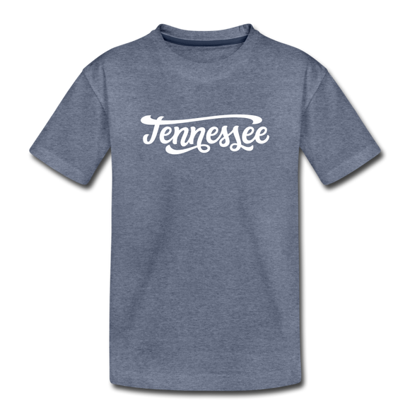 Tennessee Toddler T-Shirt - Hand Lettered Tennessee Toddler Tee - heather blue