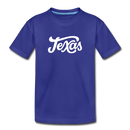 Texas Toddler T-Shirt - Hand Lettered Texas Toddler Tee - royal blue