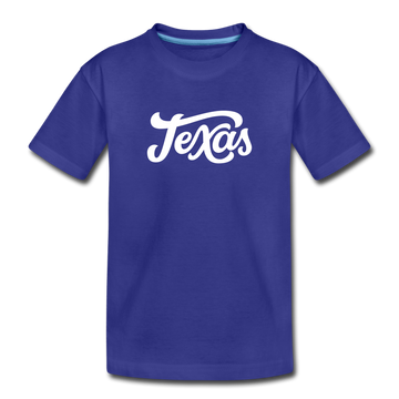 Texas Toddler T-Shirt - Hand Lettered Texas Toddler Tee - royal blue