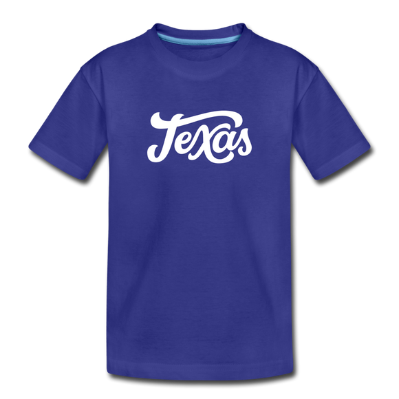Texas Toddler T-Shirt - Hand Lettered Texas Toddler Tee - royal blue