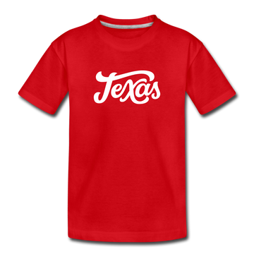 Texas Toddler T-Shirt - Hand Lettered Texas Toddler Tee - red