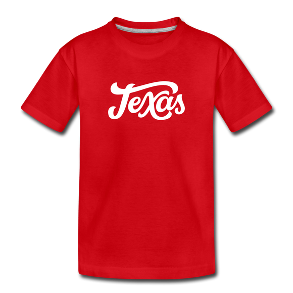 Texas Toddler T-Shirt - Hand Lettered Texas Toddler Tee - red