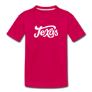 Texas Toddler T-Shirt - Hand Lettered Texas Toddler Tee - dark pink