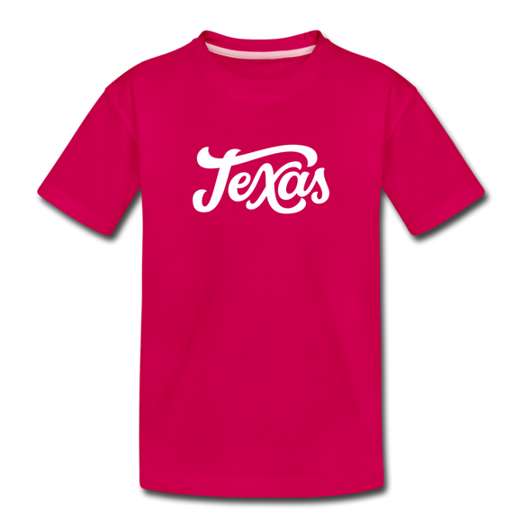 Texas Toddler T-Shirt - Hand Lettered Texas Toddler Tee - dark pink