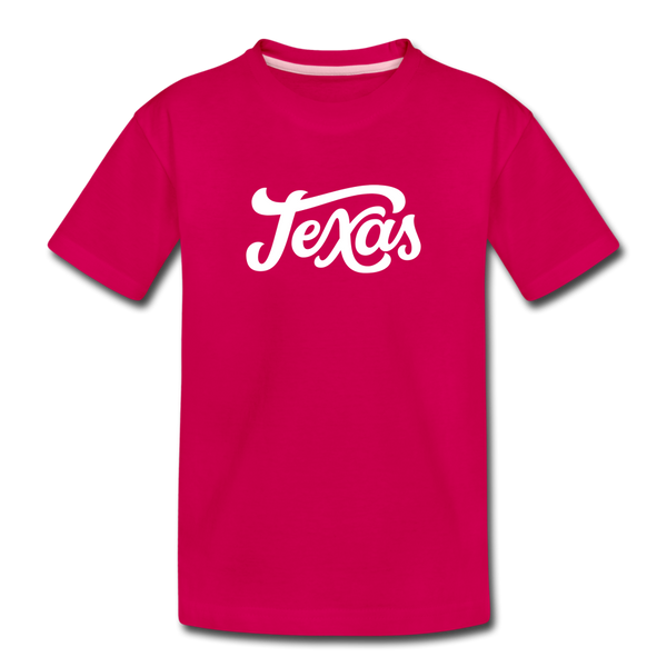 Texas Toddler T-Shirt - Hand Lettered Texas Toddler Tee - dark pink