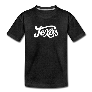 Texas Toddler T-Shirt - Hand Lettered Texas Toddler Tee - charcoal gray