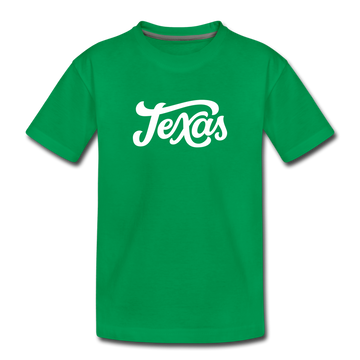 Texas Toddler T-Shirt - Hand Lettered Texas Toddler Tee - kelly green