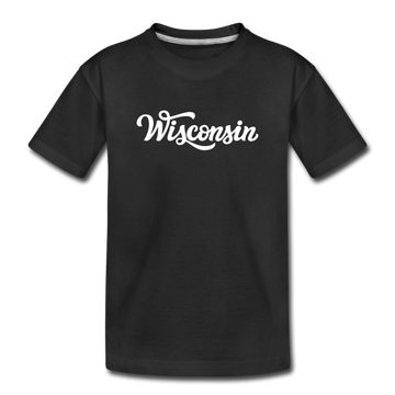 Wisconsin Toddler T-Shirt - Hand Lettered Wisconsin Toddler Tee - black