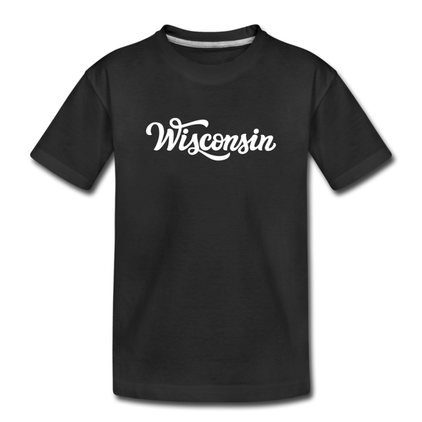 Wisconsin Toddler T-Shirt - Hand Lettered Wisconsin Toddler Tee - black
