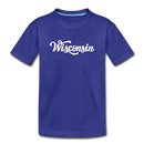 Wisconsin Toddler T-Shirt - Hand Lettered Wisconsin Toddler Tee - royal blue