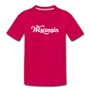 Wisconsin Toddler T-Shirt - Hand Lettered Wisconsin Toddler Tee - dark pink