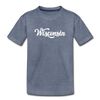 Wisconsin Toddler T-Shirt - Hand Lettered Wisconsin Toddler Tee - heather blue
