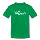 Wisconsin Toddler T-Shirt - Hand Lettered Wisconsin Toddler Tee - kelly green