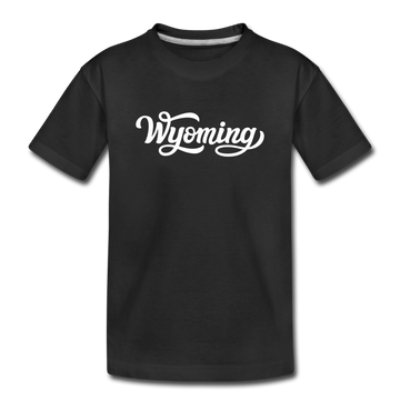 Wyoming Toddler T-Shirt - Hand Lettered Wyoming Toddler Tee - black