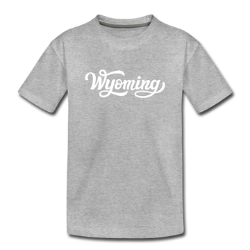 Wyoming Toddler T-Shirt - Hand Lettered Wyoming Toddler Tee - heather gray
