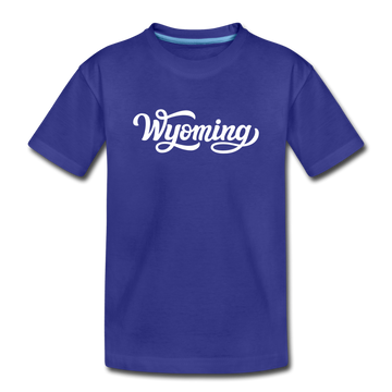 Wyoming Toddler T-Shirt - Hand Lettered Wyoming Toddler Tee - royal blue
