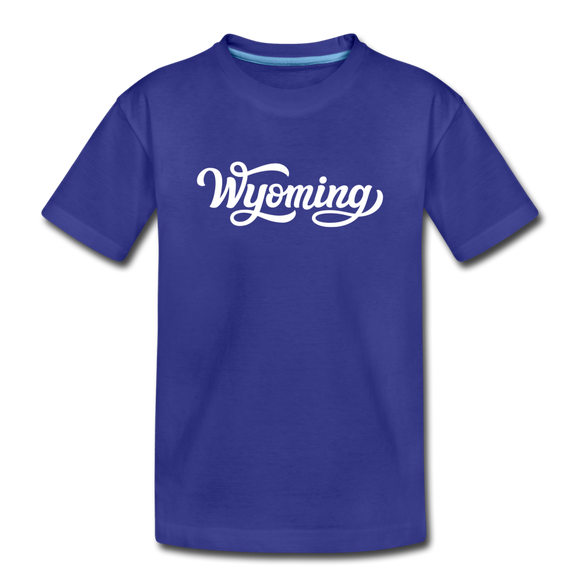 Wyoming Toddler T-Shirt - Hand Lettered Wyoming Toddler Tee - royal blue