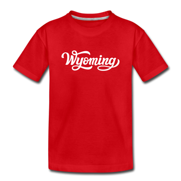 Wyoming Toddler T-Shirt - Hand Lettered Wyoming Toddler Tee - red