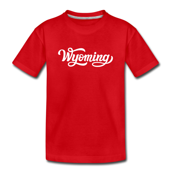 Wyoming Toddler T-Shirt - Hand Lettered Wyoming Toddler Tee - red