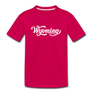 Wyoming Toddler T-Shirt - Hand Lettered Wyoming Toddler Tee - dark pink