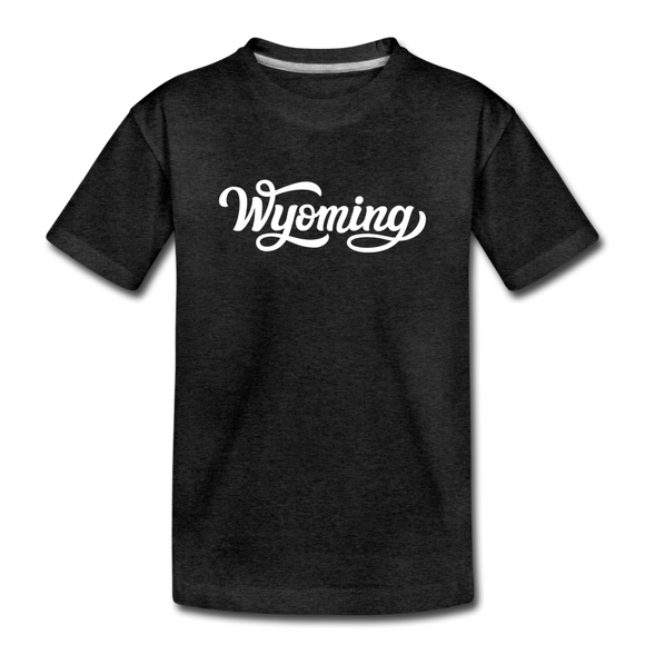 Wyoming Toddler T-Shirt - Hand Lettered Wyoming Toddler Tee - charcoal gray