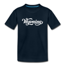Wyoming Toddler T-Shirt - Hand Lettered Wyoming Toddler Tee - deep navy