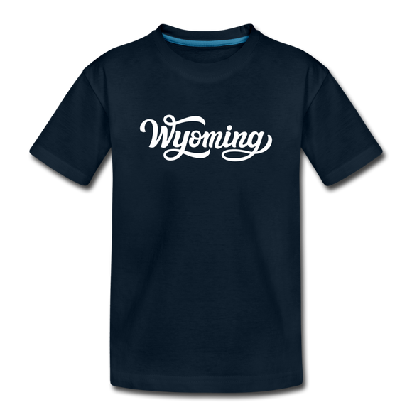 Wyoming Toddler T-Shirt - Hand Lettered Wyoming Toddler Tee - deep navy