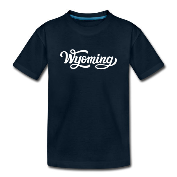 Wyoming Toddler T-Shirt - Hand Lettered Wyoming Toddler Tee - deep navy