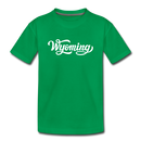 Wyoming Toddler T-Shirt - Hand Lettered Wyoming Toddler Tee - kelly green