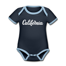 California Baby Bodysuit - Organic Hand Lettered California Baby Bodysuit - navy/sky