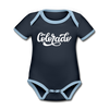 Colorado Baby Bodysuit - Organic Hand Lettered Colorado Baby Bodysuit - navy/sky