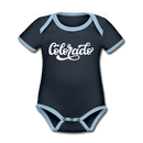 Colorado Baby Bodysuit - Organic Hand Lettered Colorado Baby Bodysuit - navy/sky